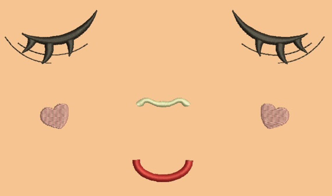 Sleeping Doll Face / Little face / Muzzle for embroidery on Etsy