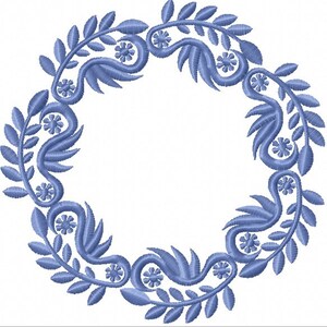 Flourish Circle Monogram Frame Machine Embroidery Design, instantly download