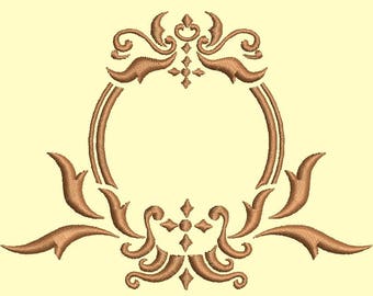 Monogram frame embroidery design