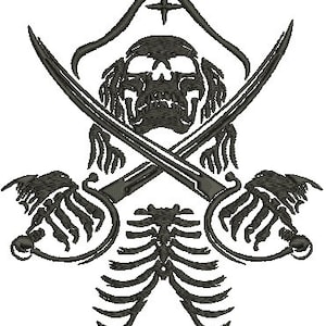 Pirate Skull With Sabers Machine Embroidery Designs, Instantly Download ...