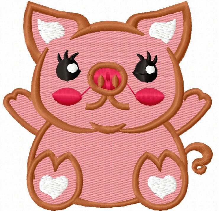 Cute baby pig machine embroidery design  etsy uk Cute baby pig machine embroidery design  etsy uk