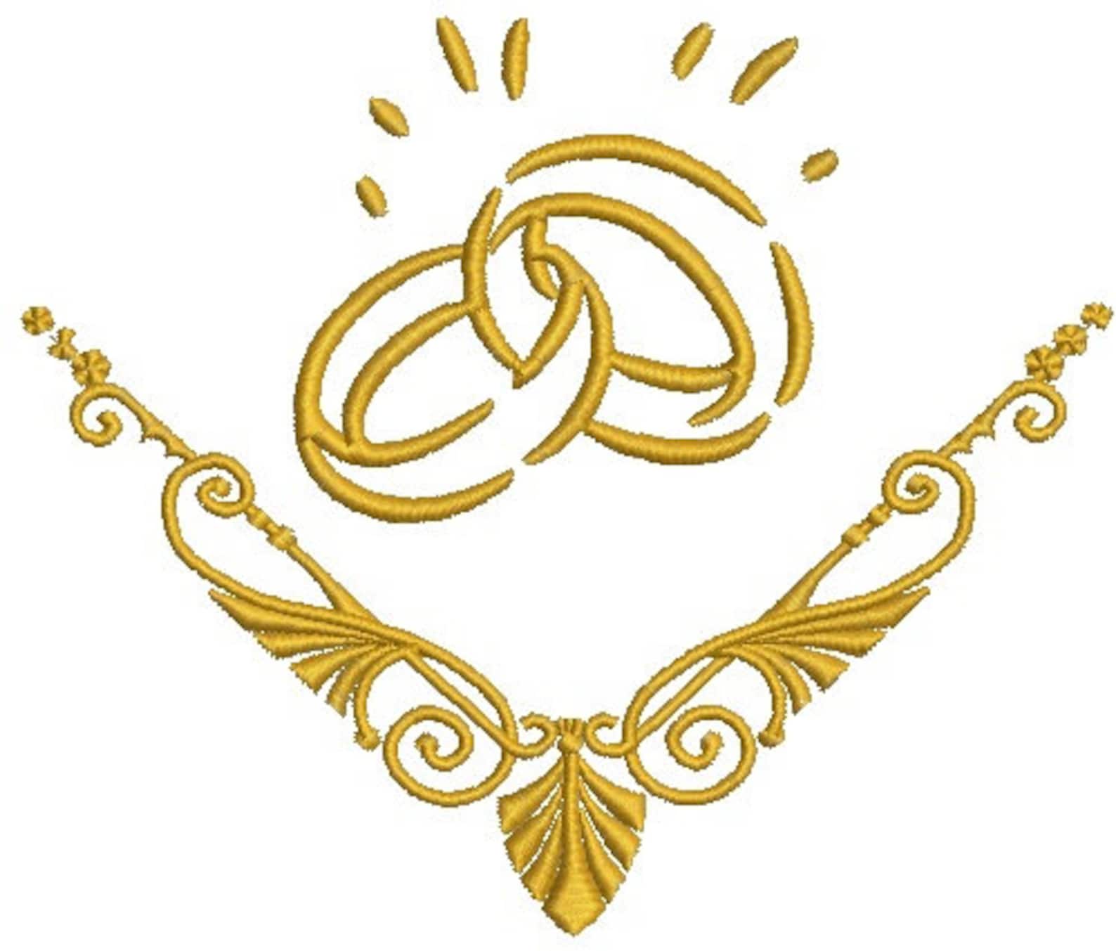 Wedding Rings and Pattern Machine Embroidery Designs Etsy