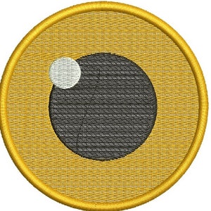 round yellow big eye  / eyes for a plush toy  Machine Embroidery Designs, instantly download
