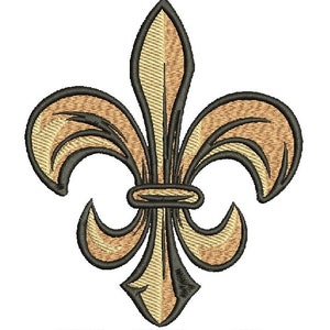 Diseño de bordado a máquina con el símbolo de la monarquía francesa, flor de lis, descarga instantánea