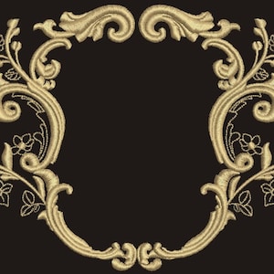 vintage baroque monogram frame / Monogram frame machine embroidery design