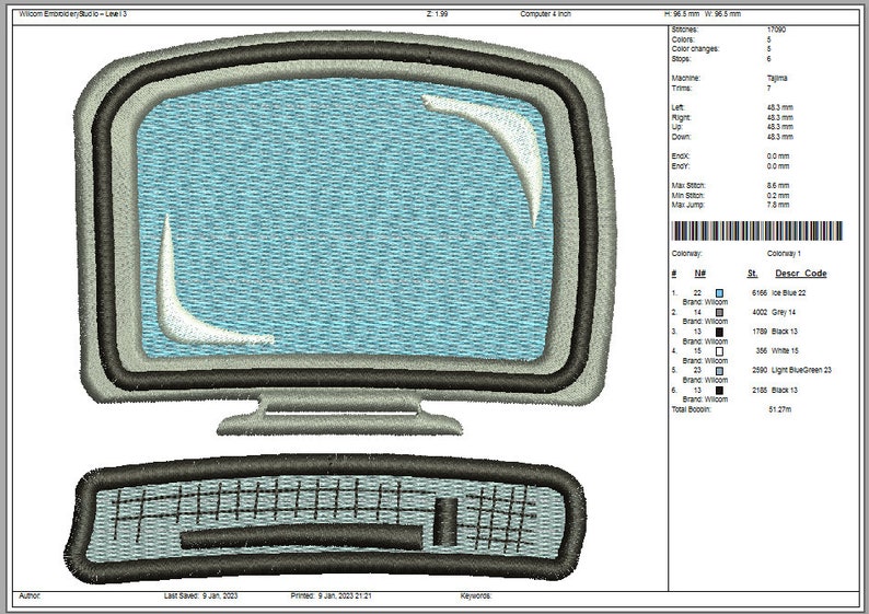 Computer Machine Embroidery Design Instantly Download Etsy