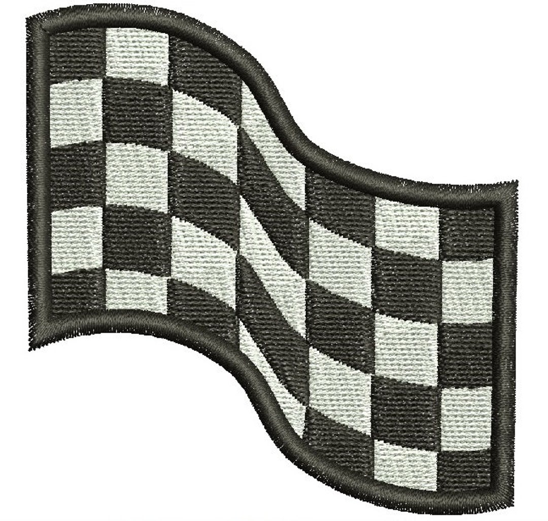 Racing Flag Machine Embroidery Design - Etsy