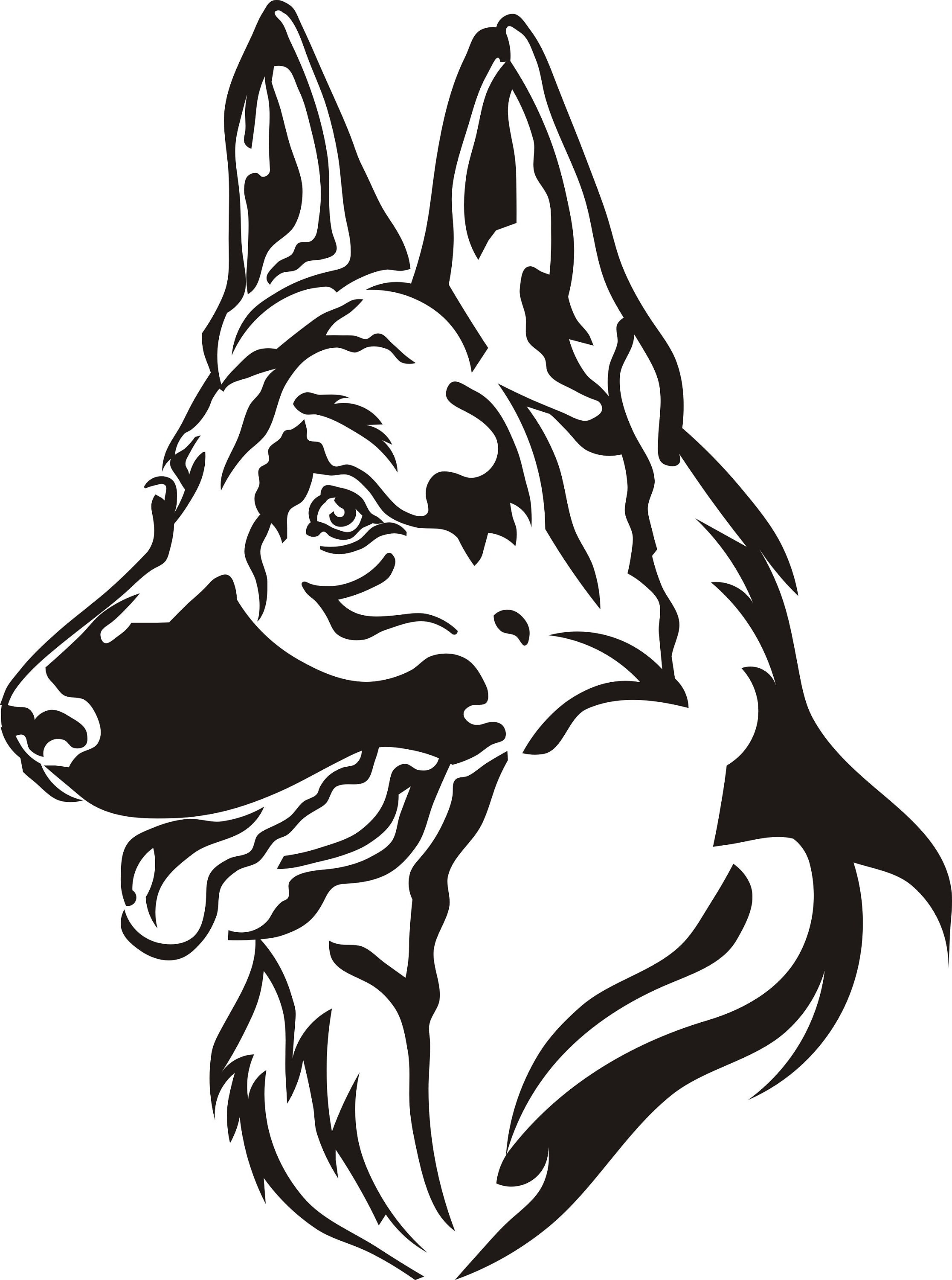 German Shepherd Dog SVG. dxf PNG. EPS. jpg big size 300 dpi | Etsy