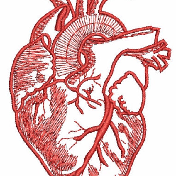 Realistic heart Machine Embroidery Designs, instantly download