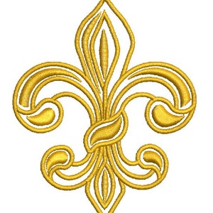 Diseño de bordado a máquina del símbolo de la monarquía francesa, flor de lis, descarga instantánea