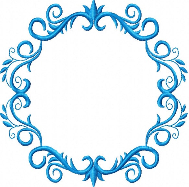 Flourish Circle Monogram Frame Machine Embroidery Designs Etsy UK
