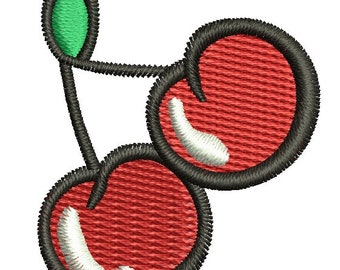 Cherries mini machine embroidery design, instantly download tested
