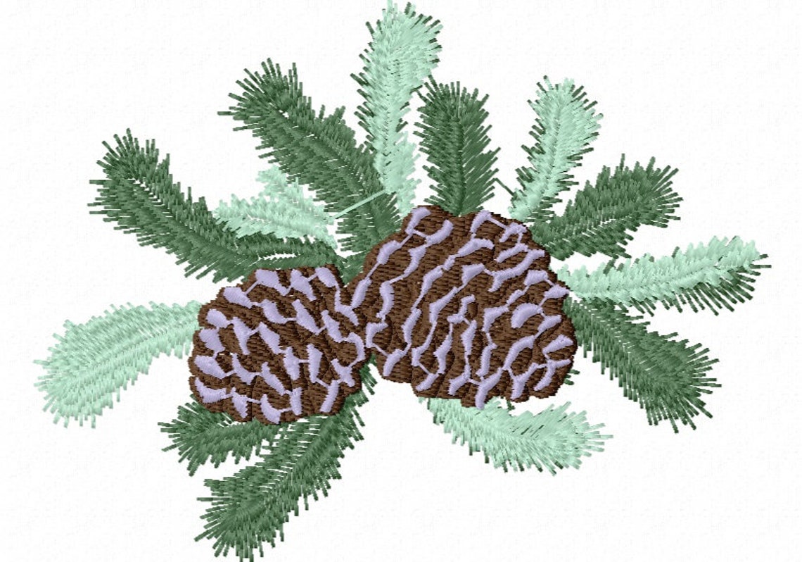Tree with cones Machine Embroidery Designs instantly download Etsy