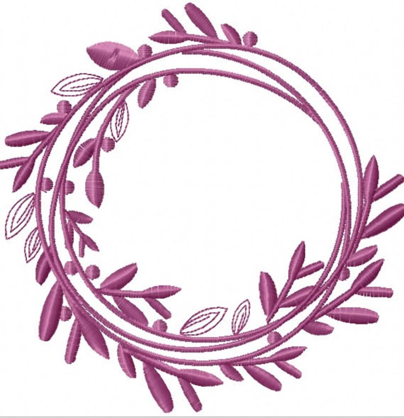 Laurel Wreath For Monogram Monogram Frame Machine Embroidery Etsy
