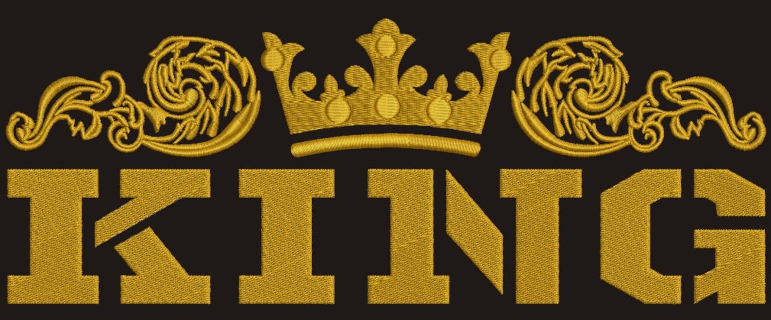 King Machine Embroidery Design Instantly Download Etsy