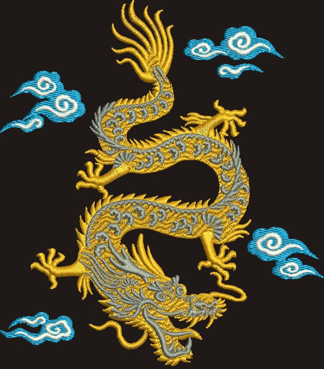 Chinese Dragon Machine Embroidery Design, Instantly Download - Etsy