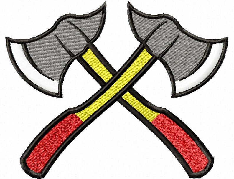 Crossed axes Embroidery Design Etsy