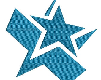 Blu Star Maschinenstickdesign - Sofortiger Download
