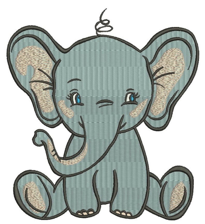 Elephant Baby Embroidery Design Pattern File Machine Etsy