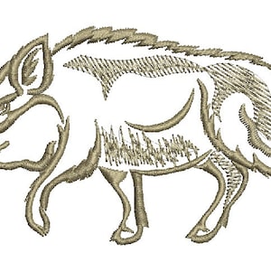 wild boar Embroidery Machine Embroidery Design, Instant Download including cap size