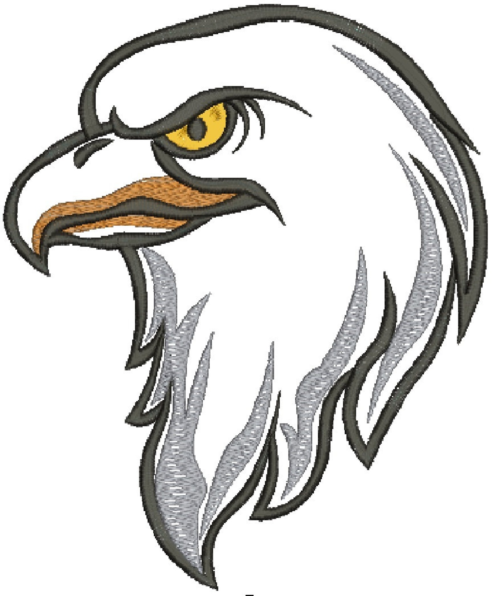 Eagle Head Applique Large Size Embroidery Machine Embroidery Etsy