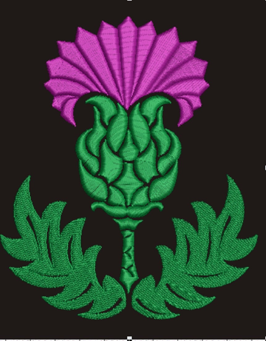 Thistle Floral Emblem Scotland / Scottish Thistle Machine Etsy