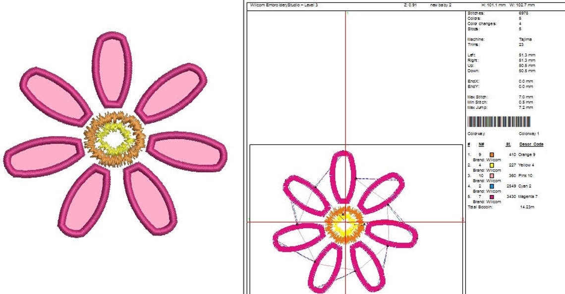Simple Flowers Applique 3 Different Designs Machine - Etsy