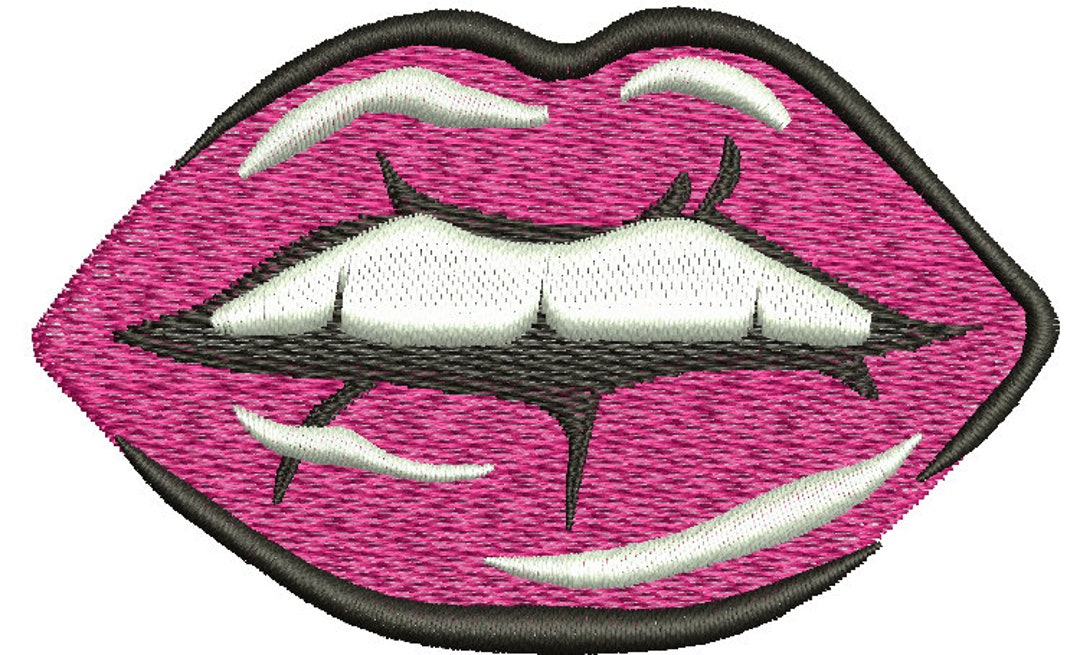 Luis Vuitton Lips Pattern machine embroidery designs