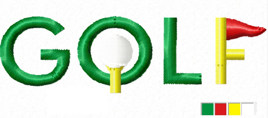 Golf Machine Embroidery Design 2 Sizes Instantly Download Etsy