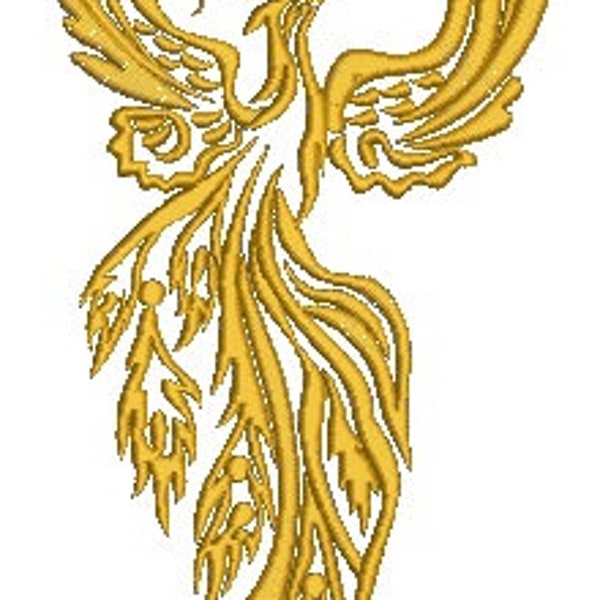 Phoenix machine embroidery design, instantly download