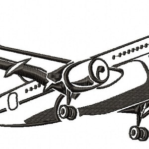 Disegno per ricamo a macchina di aeroplano/aereo