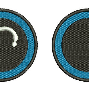 blaue Augen, Paar, links und rechts getrennt / Augen für Kuscheltiere Maschinenstickdateien, sofort download