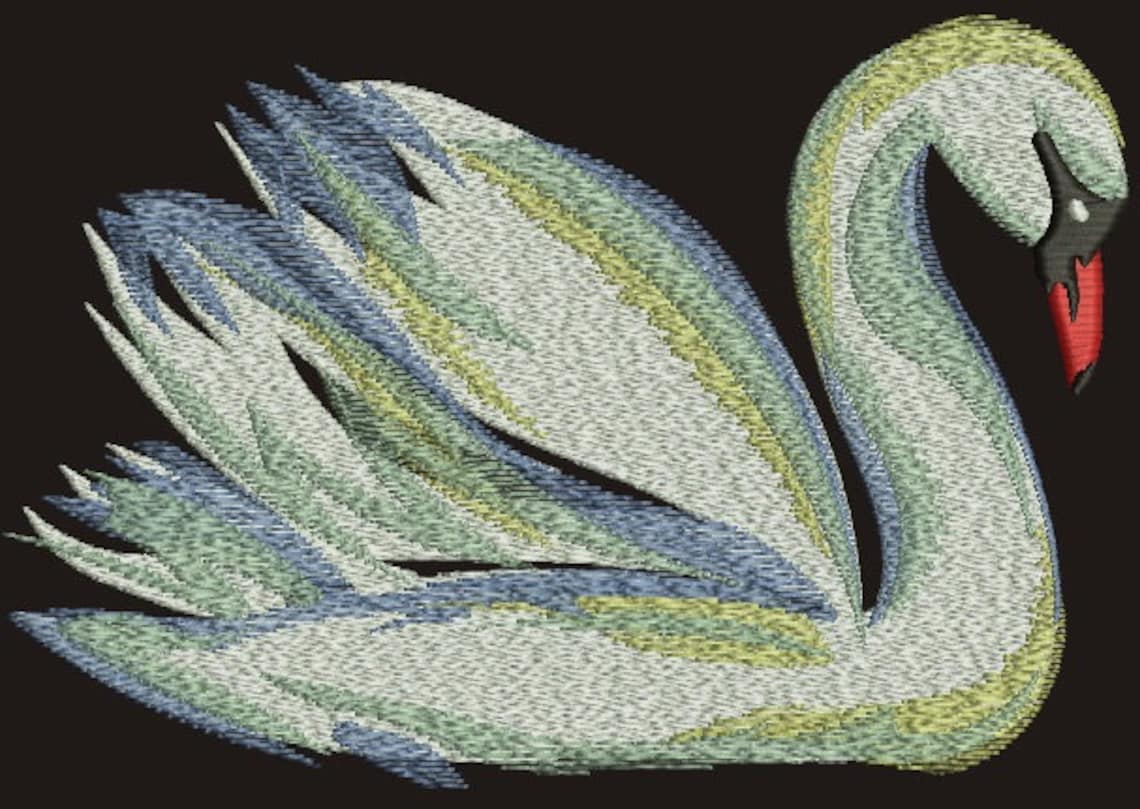 Swan embroidery machine embroidery design  etsy Swan embroidery machine embroidery design  etsy
