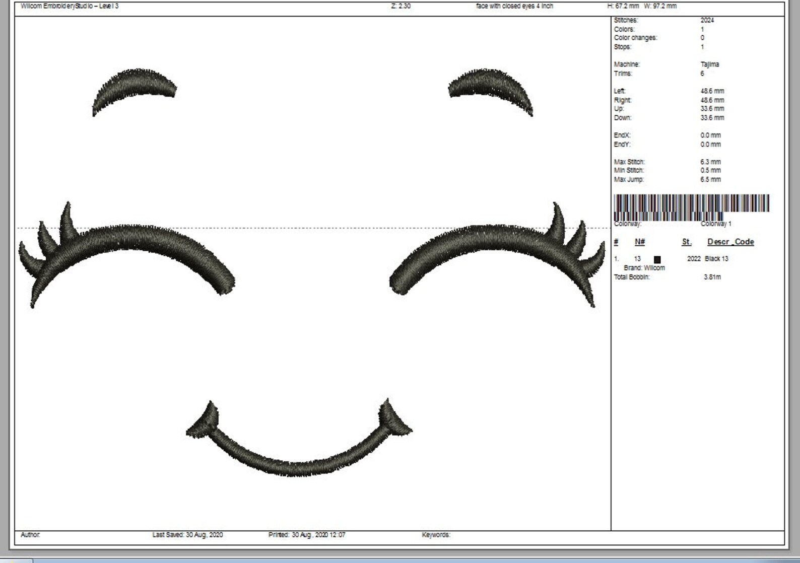 Sleeping Doll Face / Little Face / Muzzle for Embroidery on Etsy