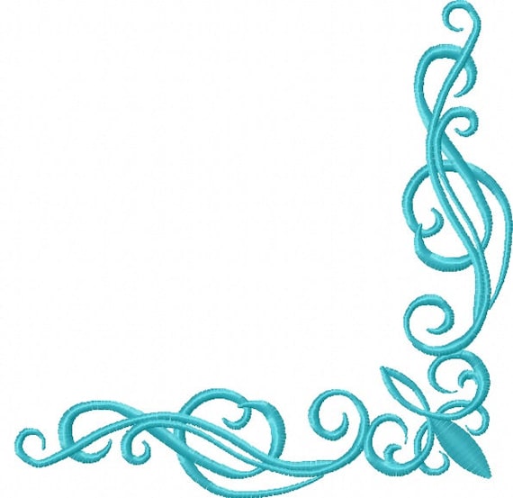 Corner pattern Machine embroidery design instantly download Etsy