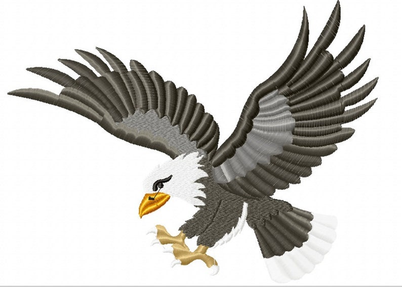 American Bald Eagle Embroidery Machine Embroidery Design Etsy