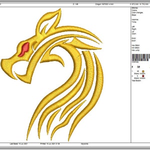 Gold Dragon Machine Embroidery Design, Instantly Download - Etsy