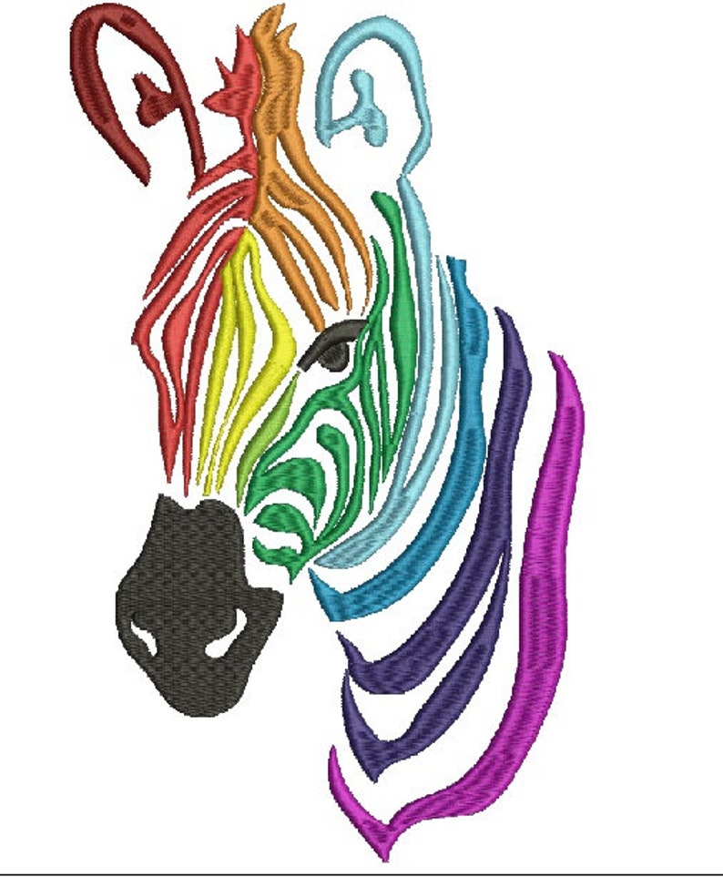 Download Rainbow zebra Face Machine Embroidery Designs instantly | Etsy