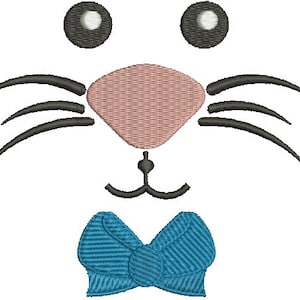 Bunny Face and Bow , Easter Embroidery Face, Embroidery Rabbit Machine Embroidery Designs, instantly download