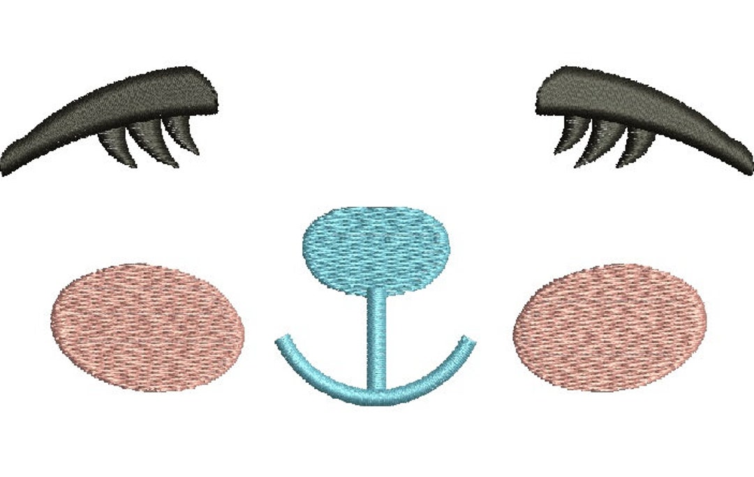 Sleeping Doll Face Machine Embroidery Design Instant Download Etsy