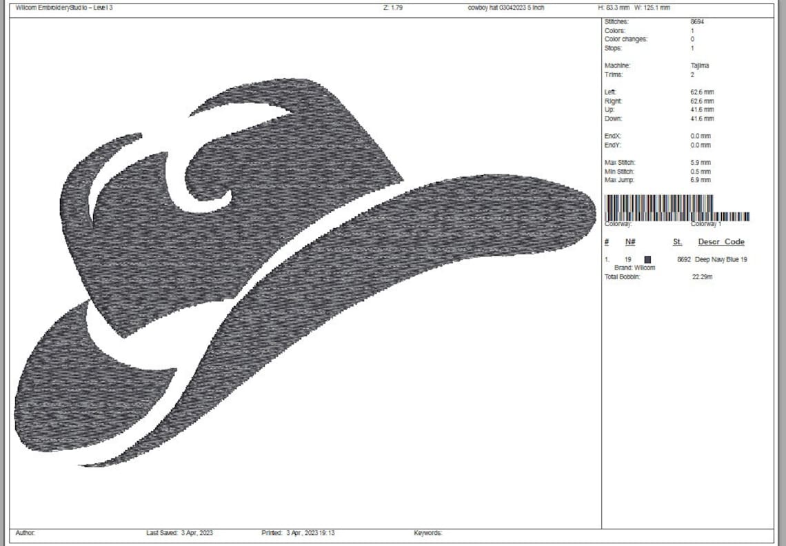 Cowboy Hat Machine Embroidery Designs Instantly Download Etsy