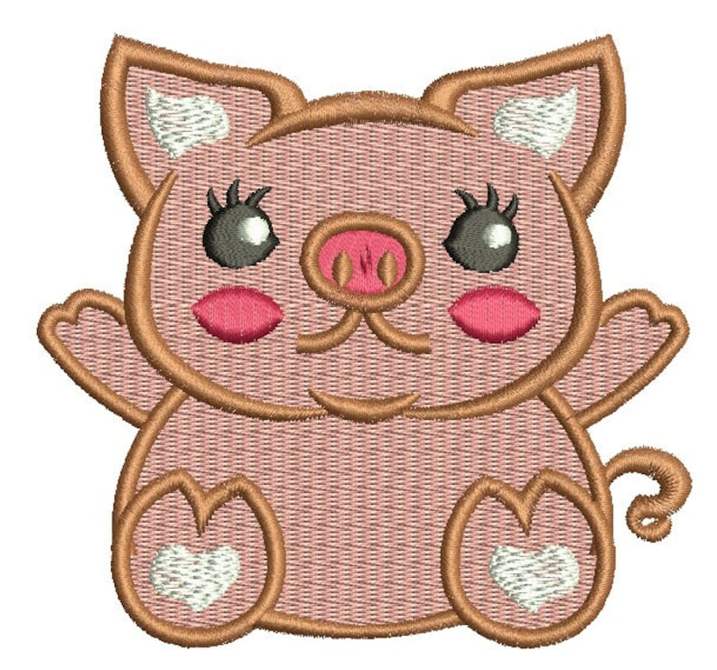 Cute baby pig machine embroidery design  etsy Cute baby pig machine embroidery design  etsy