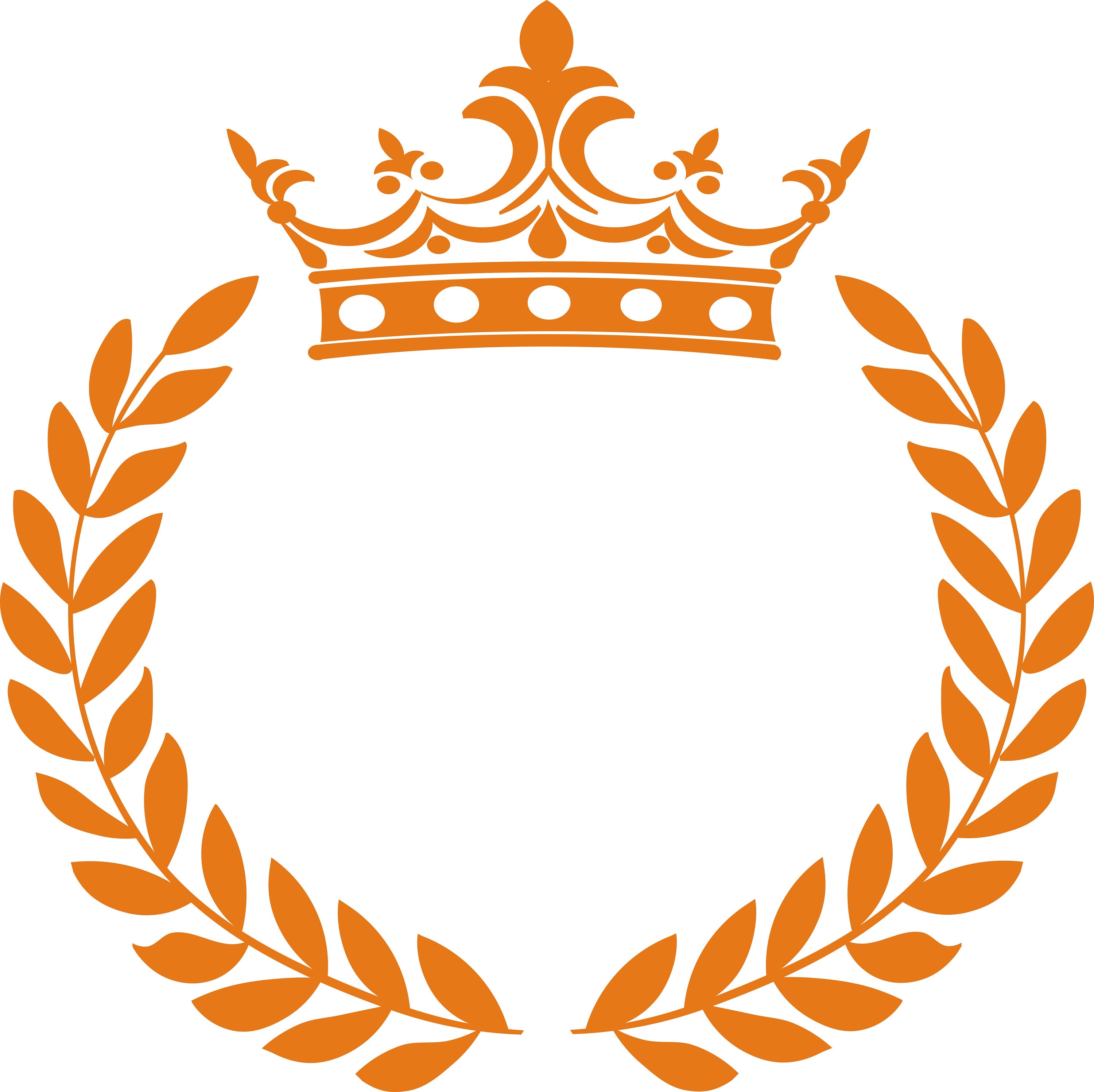 Corona d'oro e corona d'alloro SVG. DXF, PNG. EPS. jpg di grandi dimensioni  300 dpi -  Italia