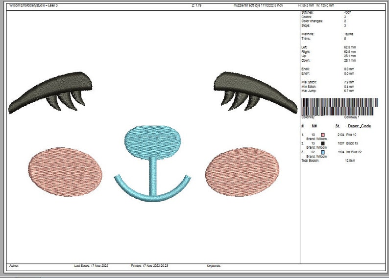 Sleeping Doll Face Machine Embroidery Design Instant Download Etsy