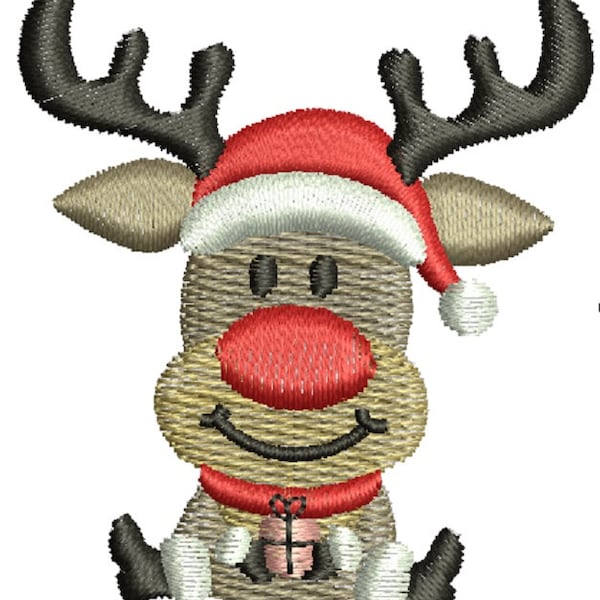 Christmas moose Machine Embroidery Design