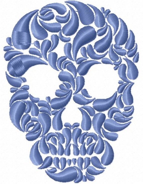Skull machine embroidery designs instantly download  etsy