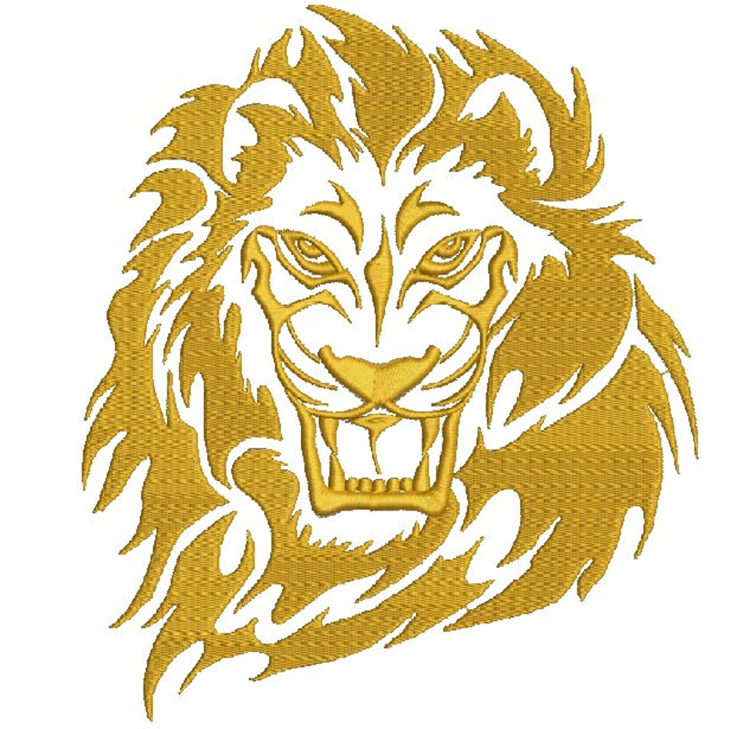 Roaring Lion Machine Embroidery Designs, Instantly Download Etsy