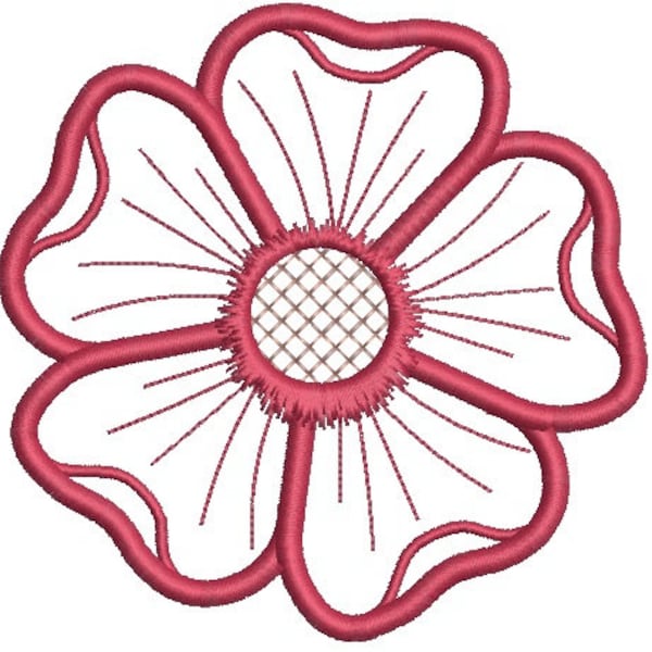 simple flower applique Machine Embroidery Designs