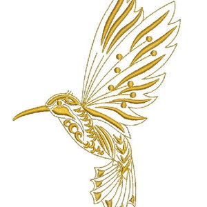 Diseño de bordado a máquina de colibrí