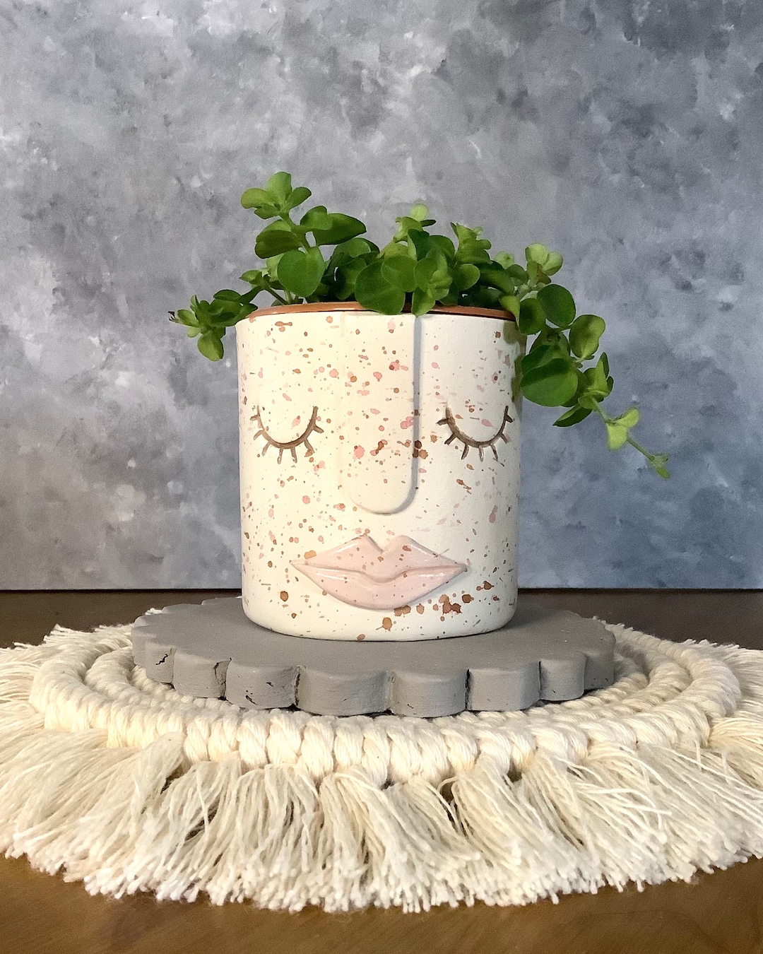 handmade-face-plant-pot-female-clay-mini-planter-lady-patsy-pot-etsy
